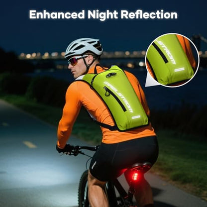 Maelstrom Hydration Backpack, Hiking Backpack with 2L Water Bladder, Running Hydration Vest for Cycling Hiking Rave for Men Women - color: Light Green