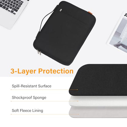 DOMISO Laptop Case Laptop Sleeve Cover for 14 inch MacBook Pro M4/M3/M2/M1 Pro/Max, Compatible with 13.3 inch HP Dell ASUS Notebook, Water-Resistant Bag with Scalable Handle and Small Case,Black - color: Black, size: 13-13.3 inch
