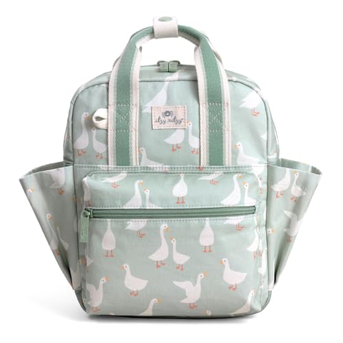 Itzy Ritzy Toddler Backpack - Daycare Bag - Features Adjustable Shoulder Straps, 2 Side Pockets & Spacious Interior with Wipeable Fabric Lining & Name Label, Goose - color: Goose