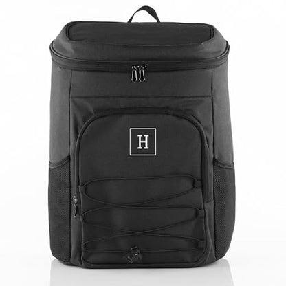 Personalized Cooler Backpack for Men, Custom Embroidered Backpack Cooler Bag, 30 Can Insulated Soft Cooler with Bottle Opener, Gift for Groomsmen Dad Husband, Black Blue Green - color: Black