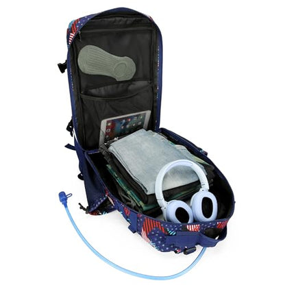 45L Military Tactical Backpacks 3 Days Assault PackBag Fitness Rucksack Hiking Molle Daypack (Spliced Flag) - color: Spliced Flag
