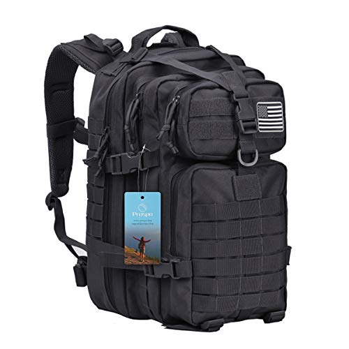 Prospo Military Tactical Backpack Large Fishing Tackle Backpack 3 Day Assault Survival Pack Molle Bag for Men - color: Black