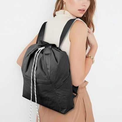 Valleycomfy Drawstring Backpack with Wet Pocket,Waterproof Drawstring Bag,Gym Backpack for Beach,Pool,Swim and Travel,Black - color: Black2