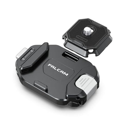 FALCAM F38 Backpack Camera Clip V2 with Plate, Arca-Swiss Quick Release, 30kg/66lb Heavy Load, Dyneema Safety Strap, Belt & Strap Mount for DSLR Action Mirrorless – Black - size: Clip with Plate