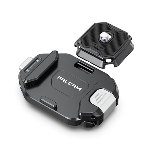 FALCAM F38 Backpack Camera Clip V2 with Plate, Arca-Swiss Quick Release, 30kg/66lb Heavy Load, Dyneema Safety Strap, Belt & Strap Mount for DSLR Action Mirrorless – Black - size: Clip with Plate