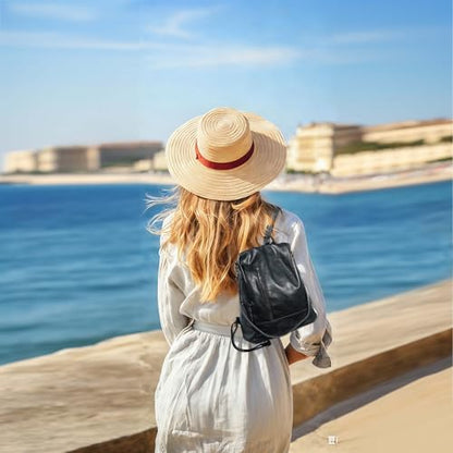 Small Women Backpack Purse PU Leather Anti-theft Casual Shoulder Bag Fashion Ladies Satchel Bags - color: Black, size: Small