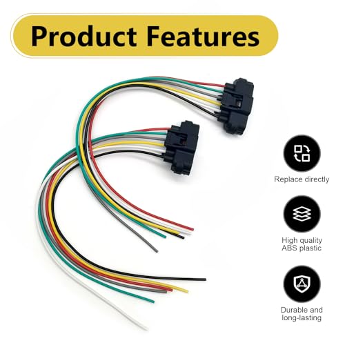 2 PCS Car Throttle Body Pigtail Connector, 6-Pin Throttle Position Sensor Connector Harness Plug, Six-wire TPS Wiring Harness Plug, OEM #90980-11858, Universal for Most Cars (Black)