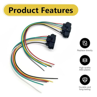 2 PCS Car Throttle Body Pigtail Connector, 6-Pin Throttle Position Sensor Connector Harness Plug, Six-wire TPS Wiring Harness Plug, OEM #90980-11858, Universal for Most Cars (Black)