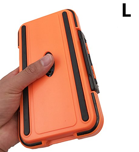 Waterproof Fishing Lure Box Spoon Hooks Baits Storage Tackle Box Containers for Casting Fishing Fly Fishing,Large/Medium/Small Lure Case - color: Orange-Large