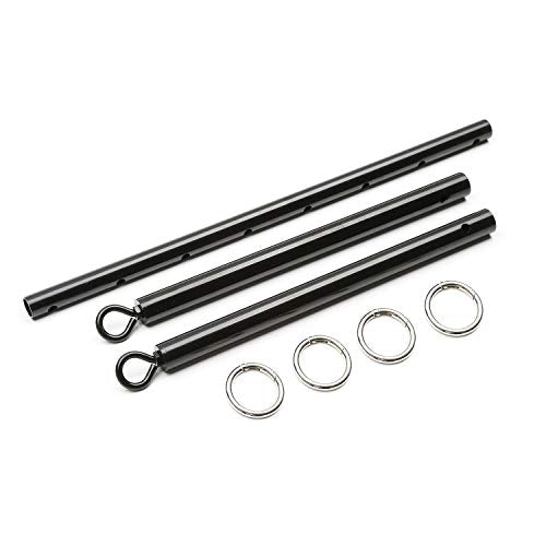 2026 Upgraded Heavy Duty Expandable Spreader Bar – Adjustable PU Straps for Pilates, Yoga - style: Black+PinkKL