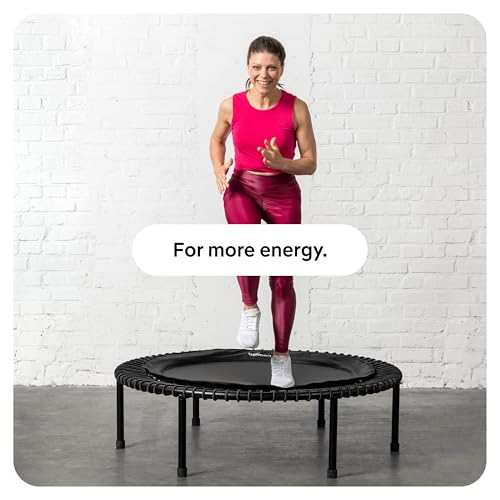 bellicon Mini Trampoline 39'' (Beige) | Bungee Suspension up to 260 lbs | Indoor Fitness Rebounder for Adults | Foldable Legs