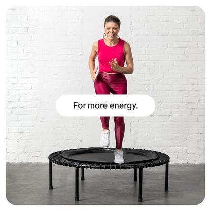 bellicon Mini Trampoline 39'' (Beige) | Bungee Suspension up to 260 lbs | Indoor Fitness Rebounder for Adults | Foldable Legs