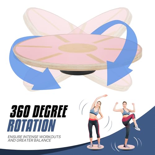 MADOG Wooden Wobble Balance Board for Adults, 15.5" Anti-Skid Sandpaper for Workout Core Trainer Physical Therapy, Home Gym Stability Board