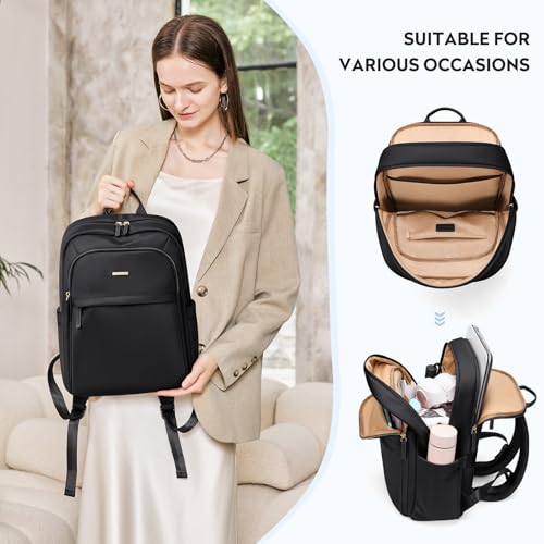 Hiking Travel Backpack for Women Casual Business Weekender Multilayer Laptop Bag,16 Inch,Black - color: A-black, size: 16 Inch