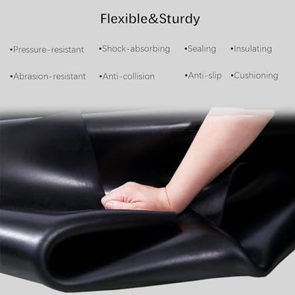 HooTown Solid Rubber Sheets Strips, 40” Wide x 1/8" Thick x 40” Long Neoprene Rubber Rolls Perfect for DIY Gasket Material, Sealing, Liner, Shield, Padding, Mat for Weather Stripping, No Adhesive - size: 40” Wide x 40” Long, style: 1/8" Thick