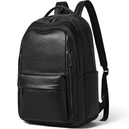 LATMAP Backpack Purse for Women Men Faux Leather Backpack, Travel Work Laptop Back Pack Teacher Bookbag fits 15.6" Laptop, Black - color: Style2-black1