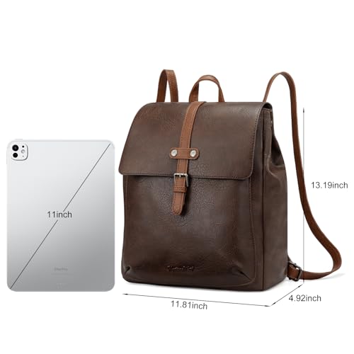 Montana West Backpack Purse for Women Casual Daypack Convertible Crossbody Backpack for Travel Work - color: Coffee