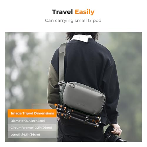 K&F CONCEPT Camera Sling Bag Crossbody Bag Waterproof Camera Shoulder Backpack DSLR/SLR/Mirrorless Camera Case - color: 07 Cyan Grey Medium
