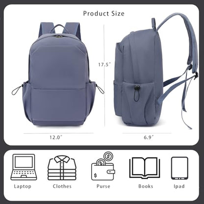 YGR Laptop Backpack for Women and Men, Waterproof Lightweight Travel Daily Rucksack Casual 15.6 inches Computer Bags for College, Blue - color: Blue