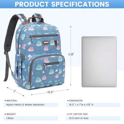 Diaper Bag Backpack, Large Baby Nappy Bags with Portable Changing Pad for Boys and GirlsMultifunction Travel Baby Bag for Moms Dads, Shower Gifts Waterproof and Stylish - color: Blue