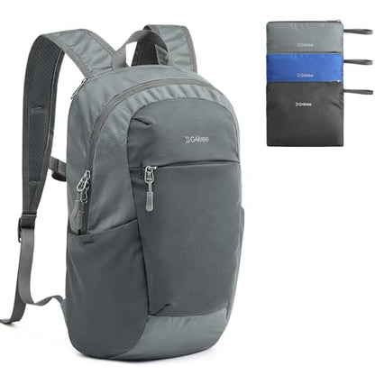 G4Free 18L Hiking Backpack Small Lightweight Foldable Packable Travel Daypack with Thickened Back Panel for Men Women (Grey) - color: Grey