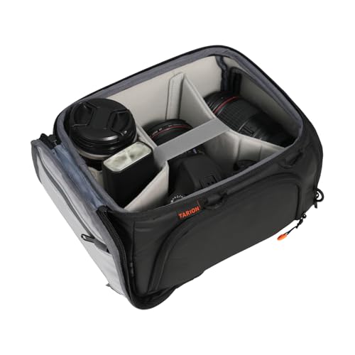 TARION Protective Camera Insert Bag - Quick Access DSLR Inner Case Organizer - Fits 1 Camera 5 Lenses - Full Opening Back Design Padded Insert ShellCore S - style: S (1 Camera 5 Lenses)