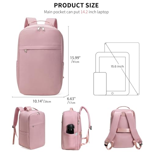 GAEKEAO Travel Backpack 15.6" Laptop Backpack for Men and Women Casual Daypack for Work Business Weekender College Pink - color: Pink