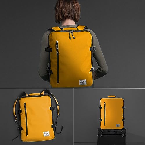 Lightweight Under-seat Backpack for Clothes Travel Overnight Women Men, 15.6 Laptop Minimalist Backpack, Stylish and Casual, Papaya - color: Papaya