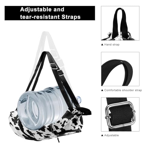 Kamo Drawstring Backpack Bag - Sport Swimming Yoga Backpack with Shoe Compartment, Two Water Bottle Holder for Men Women Large String Backpack Athletic Sackpack for Travel - color: Cow Print