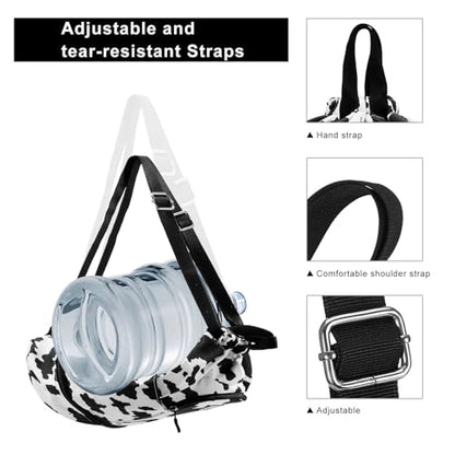 Kamo Drawstring Backpack Bag - Sport Swimming Yoga Backpack with Shoe Compartment, Two Water Bottle Holder for Men Women Large String Backpack Athletic Sackpack for Travel - color: Cow Print