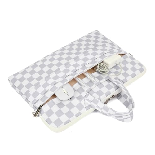 canvaslife Waterproof Pattern Resistant Laptop Shoulder Messenger Bag for Pro 16 inch and 15.6 inch-16 inch Laptop (Grey Checker) - color: Grey Checker