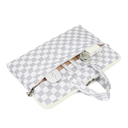 canvaslife Waterproof Pattern Resistant Laptop Shoulder Messenger Bag for Pro 16 inch and 15.6 inch-16 inch Laptop (Grey Checker) - color: Grey Checker