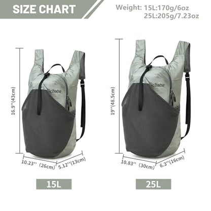 Ultra Lightweight Foldable Backpack,Water Resistant Small Packable Hiking Daypack Outdoor Camping Travel Bag - color: Gray, size: 15l