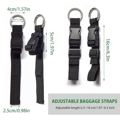 3 Pcs Add a Bag Luggage Straps, Jacket Holder, Make Your Hands Free, Adjustable Suitcase Belt Straps, Travel Accessories for Connecting Luggage or Backpack, Black - color: Black 16cm