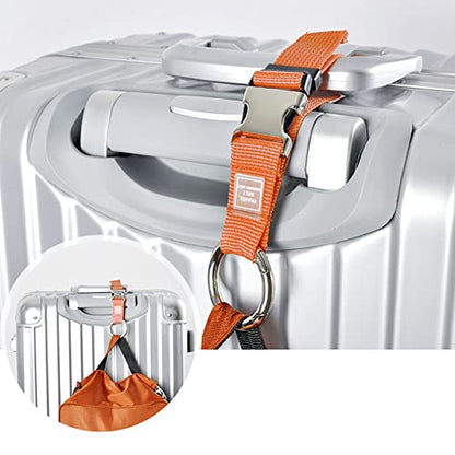 Add-A-Bag Luggage Strap Jacket Gripper, Luggage Straps Baggage Suitcase Belts Travel Accessories - Make Your Hands Free, Easy to Carry Your Extra Bags, Orange - color: Orange