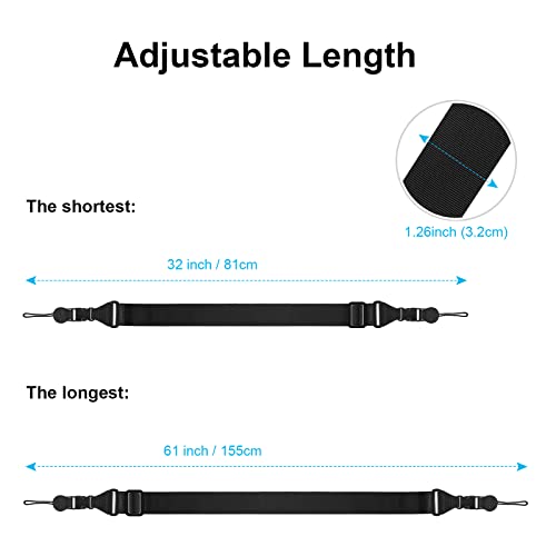 [3 Pack] Replacement Shoulder Strap Adjustable Shoulder Strap for Binocular Camera iPad Tablet Phone Case Laptop Messenger Luggage Duffel Bag, Nylon Neck Strap 32"-61" - color: Black-3 Pack