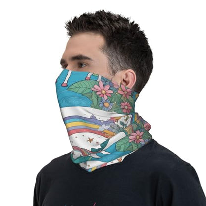 Unicorns By The River Prints Multifunctional Sport Headband – Seamless Stretch Neck Gaiter for Hiking, Biking, Running & Outdoor Activities – Soft, Quick-Dry, No-Fade Design