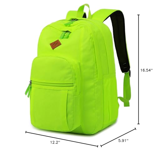 abshoo Classical Basic Womens Travel Backpack For College Men Water Resistant Bookbag (GreenYellow) - color: Greenyellow, size: 16.5 Inc