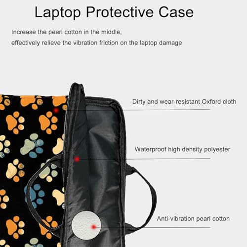15-Inch Laptop Sleeve – Stylish, Lightweight, Shockproof, Water-Resistant Case for Lenovo, HP, Dell, Asus Notebooks - Cute Dog Paw Print - color: Cute Dog Paw Print