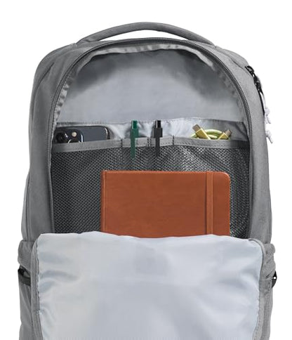 The North Face Lichen Daypack - Everyday Commuter Backpack, Laptop Sleeve, Water Bottle Pockets, Center Front Pouch, Smoked Pearl Dark Heather/TNF Black, One Size - color: Smoked Pearl Dark Heather/Tnf Black