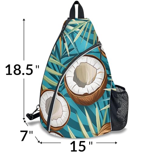 Pickleball Bag for Women Men Adjustable Crossbody Sling Backpack Hold Pickleball Paddle Water Bottle - color: Multicolor 18