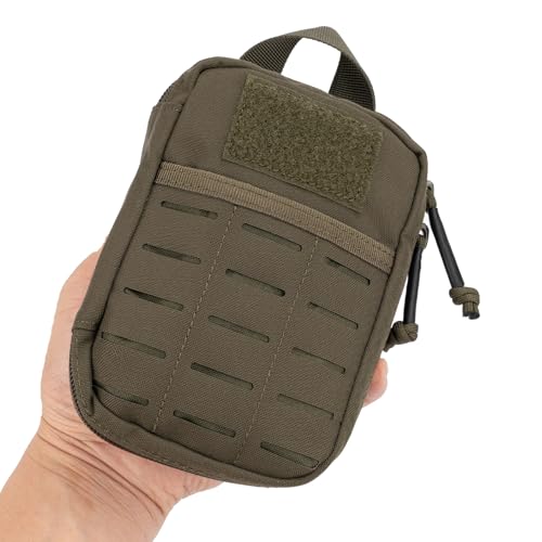 Mini Pocket Organizer for Men EDC Gear Storage Pouch Belt/MOLLE-Compatible 6" x 4" x 1.5" Micro Nylon Bag for Multitools Flashlight Knife Pen Field Notebook Tactical Survival Outdoor Gadget - color: Ranger Green