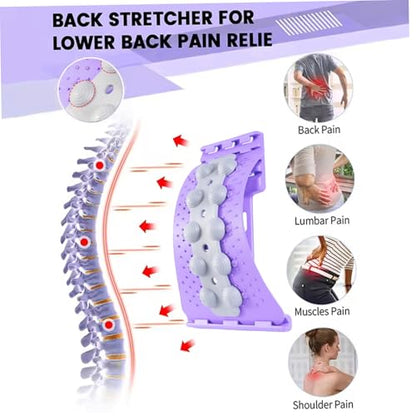 Back Cracker 4-Level Adjustable Back Stretch with Acupressure Massage Correction Spine Decompression Lumbar Support for Scoliosis Pain Relief Stretcher, Cracking Device, Lumbar Support