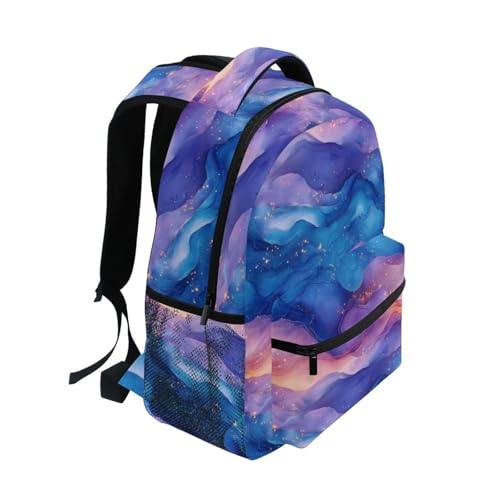 Fun Backpack for Teacher Nurse Fashion Backpack with Chest Strap Gift Men & Women Blue Purple - color: Multicolor13