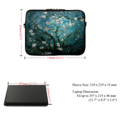 Meffort Inc 12 Inch Neoprene Laptop Sleeve - Water Resistant, Hidden Handle, Dual Zipper, Fits Up to 11.6” - 12" Laptops - Black Gray - color: 3005, size: 11.6 - 12 Inch
