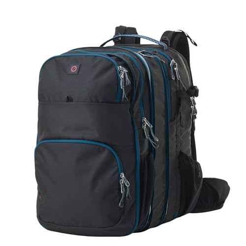 Modular Travel Backpack 3-in-1 Carry On | Expandable Backpack System (Core Pack, Link & Daypack) | 12L–73L Travel Backpack for Men & Women – Modevo Trio Travel Pack (Black) - color: Black