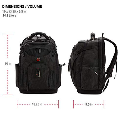 SwissGear Tool Bag Backpack, Fits Up to 17-Inch Laptop, Work Pack PRO, Black - color: Black, size: Large