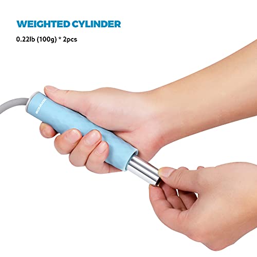 Jump Rope 3 Styles | 1-LB Weighted Jump Rope for Adults Women. || Speed Jump Rope with Ball Bearings for Fitness. ||| Lightweight Skipping Ropes (2 Pack) for Kids and Adult Beginners. - color: 1LB Weighted Blue (1 Pack)
