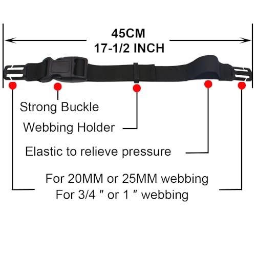 YYST Sternum Strap Backpack Chest Harness for Backpack with 20MM or 25MM Webbing Adjust from 9" to 17.5"