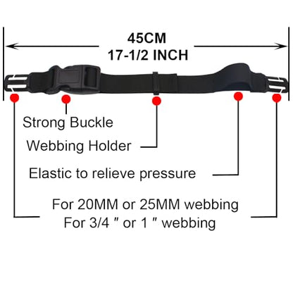 YYST Sternum Strap Backpack Chest Harness for Backpack with 20MM or 25MM Webbing Adjust from 9" to 17.5"